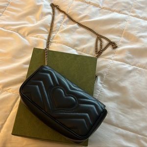 Black super mini Gucci purse